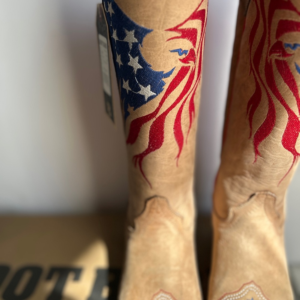 Circle G Eagle Flag Boots Size 7M - Picture 4 of 15